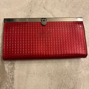 Coach Red Accordion Wallet